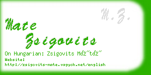 mate zsigovits business card